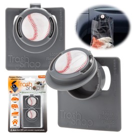 Trash Snap Reusable Bag Holders for Trash & Recycling | Eco-Friendly, Adhesive Clip System for Car, RV, Home, Travel, Boat | Recycled Plastic Baseball - 2 Pack