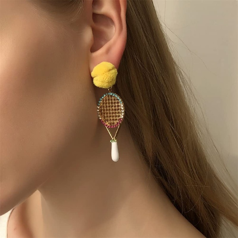 Tennis Racket Dangle Drop Earrings Tennis Racket Jewelry for Women