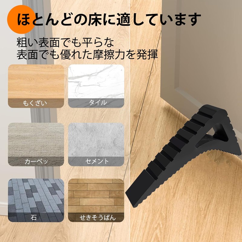Geerow Rubber Door Stopper, Set of 4, Indoor Door Stopper,