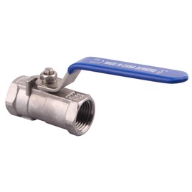 DERNORD Stainless Steel Ball Valve 1PC Type 0.5 Inch NPT Standard Port for Water, Oil, and Gas (1/2 Inch Ball Valve)