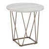 Steve Silver Rowyn Engineered Wood/Faux Marble Top End Table in