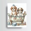 Twisted R Design 11x14 Puppy Bath Bathroom Canvas Wall Art