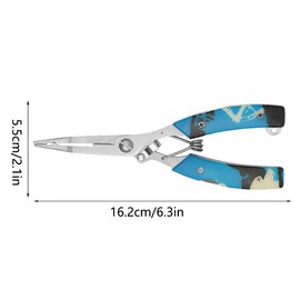 1Pcs Fishing Pliers Tool, Curved Forceps Fish Lip Gripper with Hook Remover Split Ring Line Cutter Multi Tool Fishing Accessories Tackle Kit for Flesh and Sea Fishing, Blue