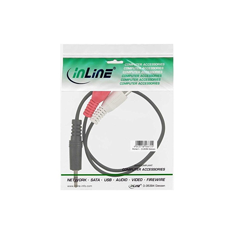 InLine® Audio cable, InLine®, 2x RCA F to 3,5mm M