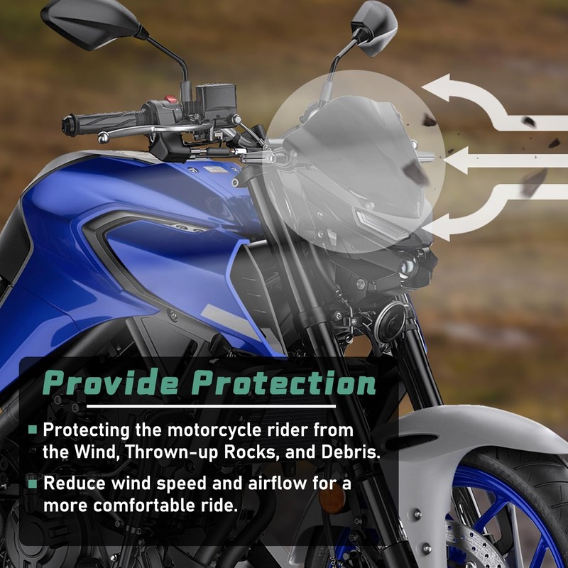Lorbaber Motorcycle Windshield Windscreen Wind Deflector Double Bubble Flyscreen Sports