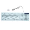 Gaming Keyboard USB Round 104 Keycaps Backlit Ergonomic Fodable Feet