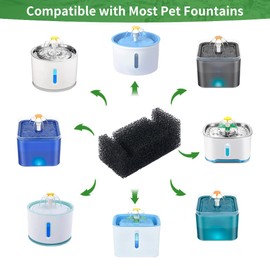 18 Pack Cat Water Fountain Foam Filters Replacement,Sponge Filter for Cat Water Fountain Foam Filter for 85oz/2.5L Automatic Cat Water Fountain (Black, 18 Sponges)