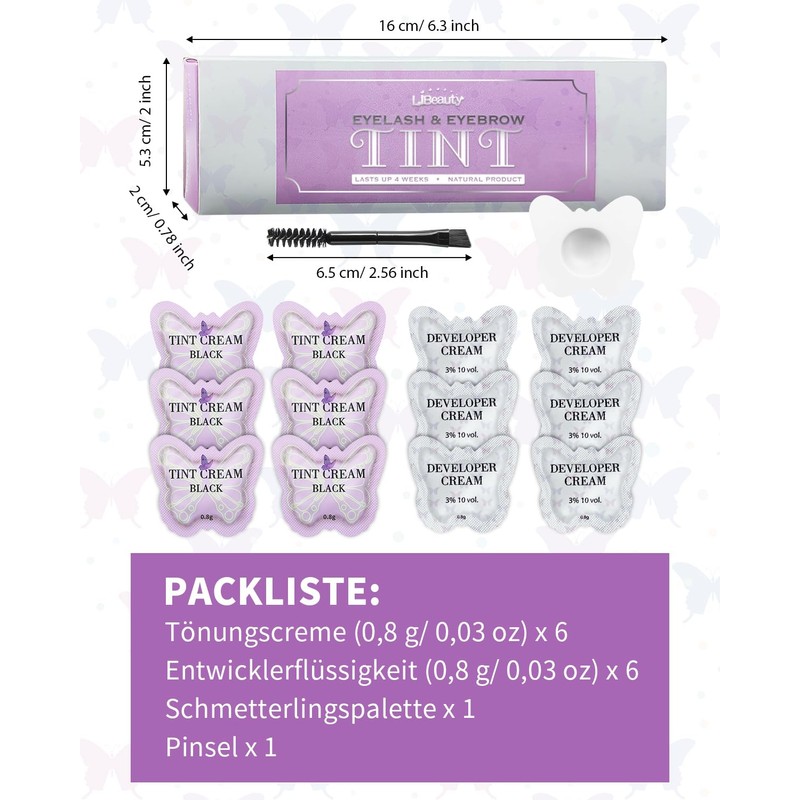 Libeauty Black Eyelash Tint Kit, 2 in 1 Brow &