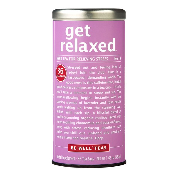 The Republic Of Tea Be Well Red Rooibos Tea - Get Relaxed - No.14 Herb Tea For Relieving Stress, 36 Tea Bag Tin