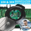 KIRKAS 10X & 30X Magnifying Glass with Light and Stand,