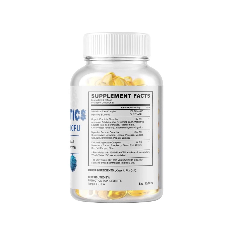 Digestive Enzymes Prebiotic & Probiotics Gas, Constipation & Bloating Relief