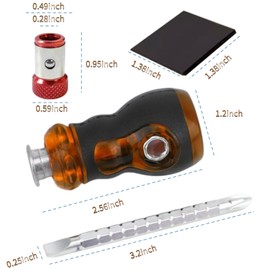 TJTOOL Expansion And Contraction Phillips/Flat Head Screwdriver Can Modify T-Handle Three-In-One Stubby Screwdriver