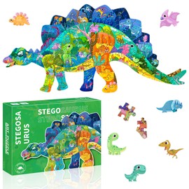 DOWNDRIFT Puzzle Dinosaur Children, 80 Animal Puzzle Toy, Children's Puzzle Gift, Children's Puzzle Dino, Puzzle Children, Puzzle Toy from 3 4 5 6 7 8 9 Years Boys Girls