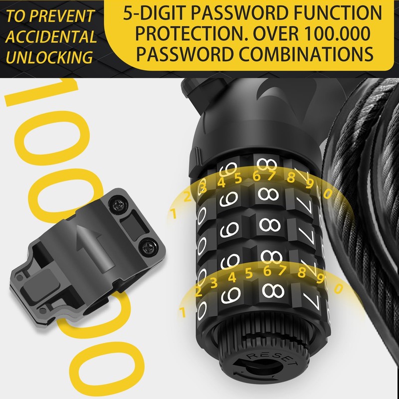 BOLEi Bicycle Lock with Combination Code 12 mm/120 cm I
