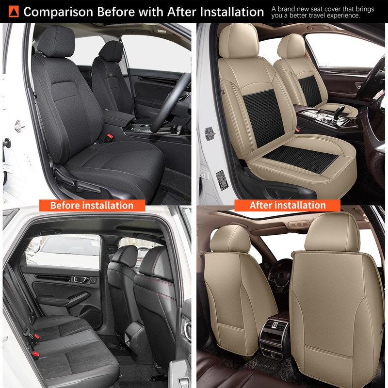 2 Front Car Seat Covers for Kia Sedona 2015-2021: Waterproof