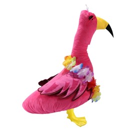 Lyreh Porch Goose Flamingo Outfit, SummerCostume with Wreath & Lawn Statue Clothes for Outdoor Patio Yard Garden Decoration