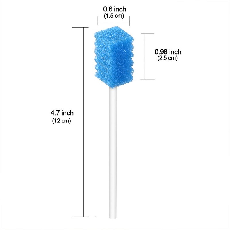 Disposable Oral Care Swabs Tooth Cleaning Mouth Swabs (50 Blue)