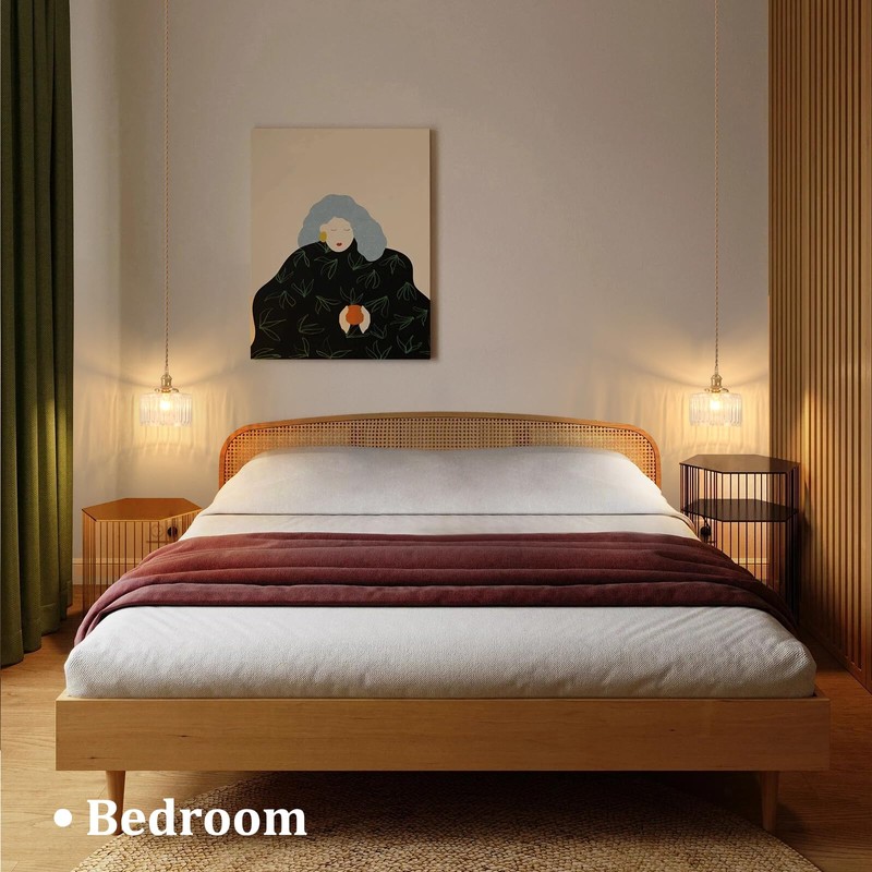 Shenmoyl Pendant Light 2 Pack with Clear Striped Glass Lmapshade,