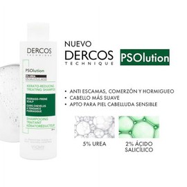 Shampoo Vichy Dercos Psolution Tratamiento Kera Reconstructor para Piel Cabelluda Sensible, 200ml
