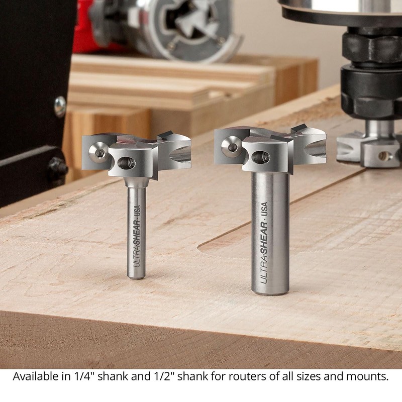 Ultra-Shear Spoilboard Surfacing Router Bit, 1-1/2" CD, 1/4" SH, 3