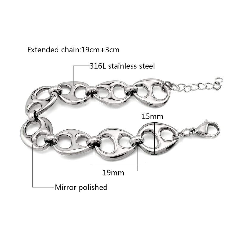 Waterproof 18K Gold Plated Stainless Steel Chunky Chain Big Pig