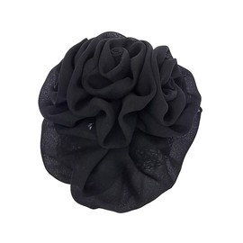 [KOEIDO Beauty Hair] Barrette, Chignon Net with Cover, Rose of Chiffon, Black