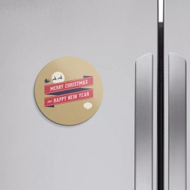 Unbranded Merry Christmas And Happy New Year Santa | 4'' X 4'' Round Decorative Magnet