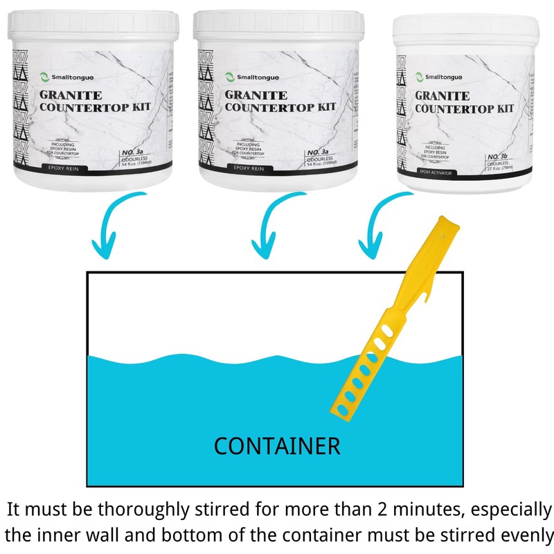 Smalltongue White Marble Countertop Paint Kit(Including Epoxy Resin), All-IN-ONE Set,