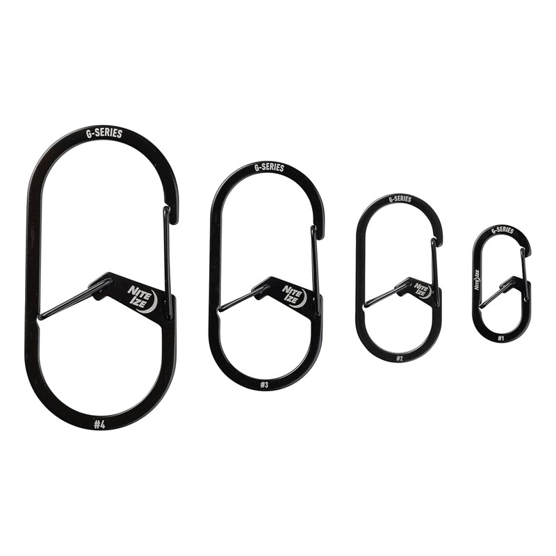 NITEIZE G Carabiner #1 Black Pack of 2 Small