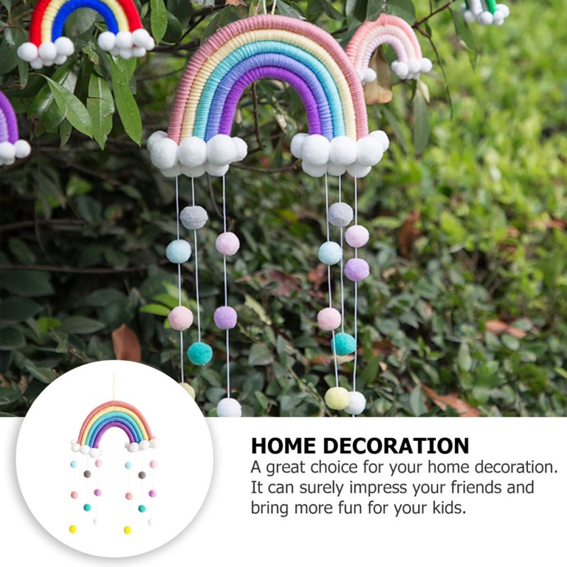 ORFOFE Hanging Rainbow Cloud Raindrops Decor for Bedroom Wall Pendant