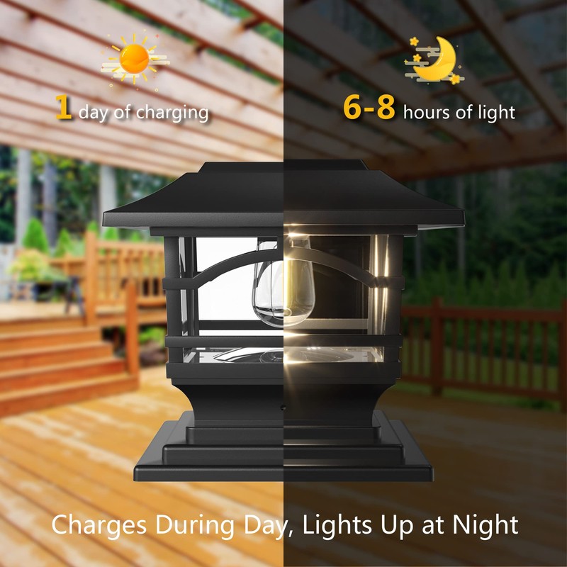 Davinci Lighting Edison Solar Outdoor Post Cap Lights - 4x4