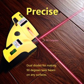 Right Angle Laser Level, Red 90 Degree Green Laser Leveler Self Leveling Laser Level, Vertical Level Cross Beam Tool for Construction Picture Hanging Wall with Horizontal and Vertical Line