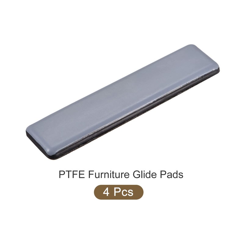 METALLIXITY PTFE Furniture Slider Gliders (100x25mm) 4Pcs, Rectangle Self-Adhesive Floor