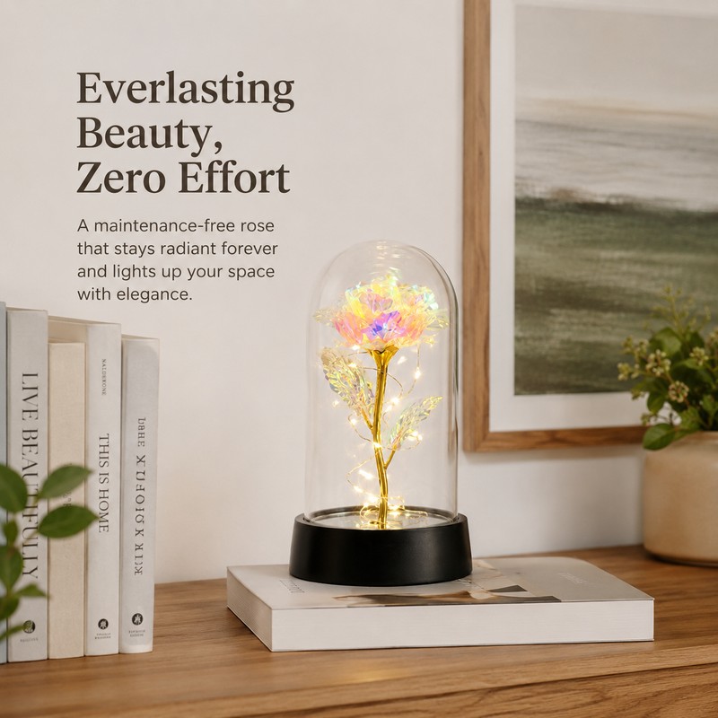 Eternal Rose Gift for Her – Acrylic Rose Display with
