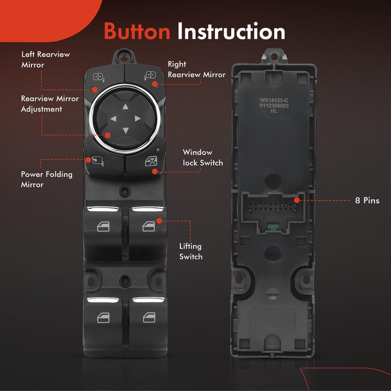 A-Premium Master Power Window Switch Compatible with Ford F-150 F150
