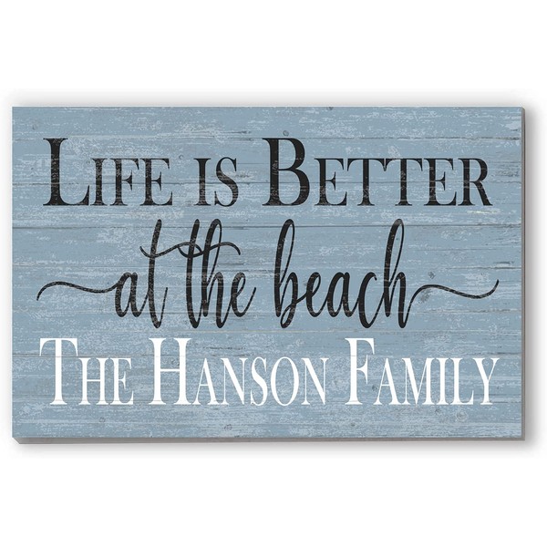 Custom Beach House Sign Personalized Home Decor - SOLID WOOD