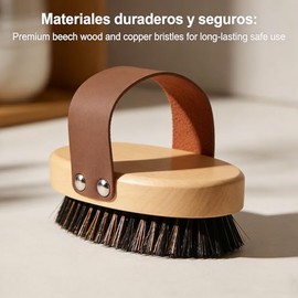 Cepillo Piel Seca Corporal Exfoliante Cobre Madera Haya Eliminación Muerta Drenaje Linfático Circulación Sanguínea