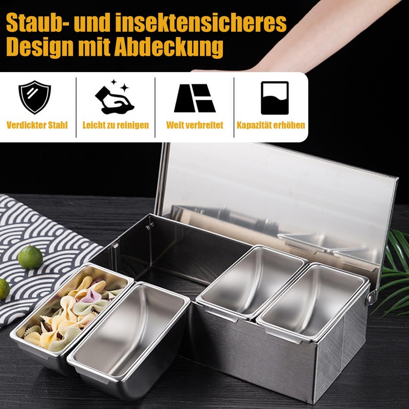 IGTOPS Ingredient Container with Lid and Spoon, Spice Box, Side