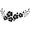 Liseng Black Decal Flower Sticker Waterproof Removable Vehicle Strip Cover