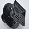 RANDOM 4 Inch Black Shower Drain Square with Adjustable PVC