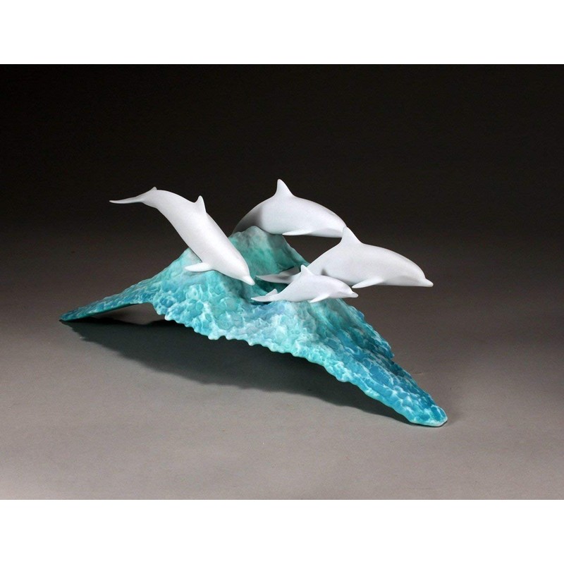 Dolphin Pod Sculpture by John Perry Pellucida on Blue Ocean