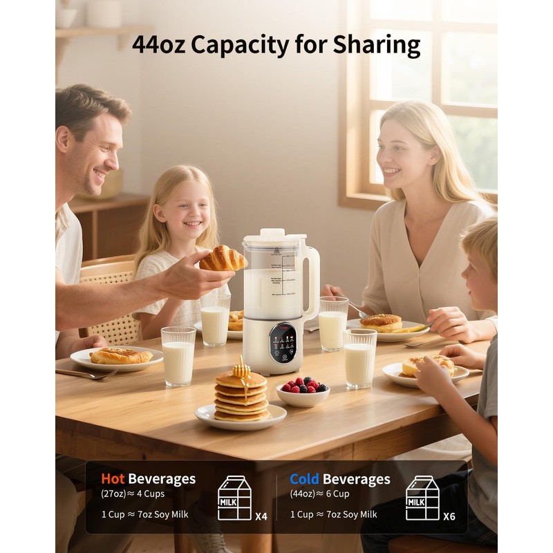 Cayga 44oz Homemade Nut Milk Maker Machine Soy Milk Maker