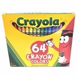 Crayola 64 Count Nontoxic Crayons Multi Pack W/ Sharpener Included Made In USA
