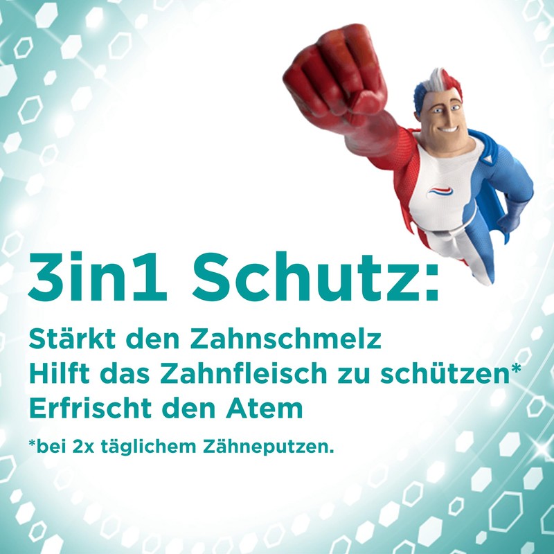 Odol-med3 Samtweiss Zahnpasta, Zahncreme für schonend weißere* Zähne + Zahnschmelz-Schutz,