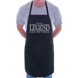 Print4U The Legend has Retired BBQ Cooking Funny Novelty Apron Black