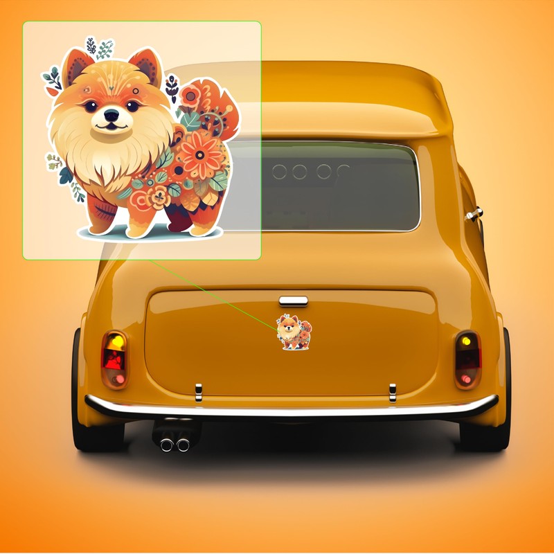 Yoonek Graphics Pomeranian Dog Vinyl Decal Sticker for Car Window,