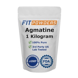 FitPowders Agmatine Sulfate Powder 1 Kilogram (Multiple Sizes) Strength and Pump (Nitric Oxide) 100% Pure Agmatine Powder, Vegan, Gluten-Free