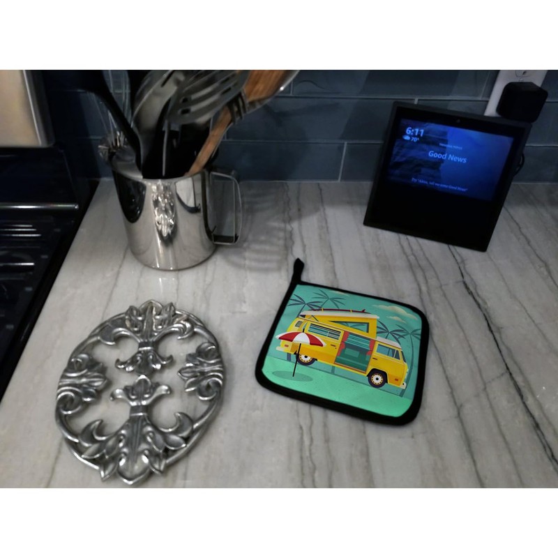 Caroline's Treasures Greatest Adventure Camper Van Pair of Pot Holders,