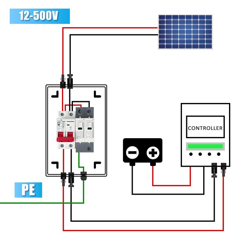 1 String 1000V PV Combiner Box 1 in 1 Out,