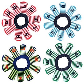 10 Pack Golf Iron Headcovers Striped Pattern with Iron Headcovers Count (Pink x White)